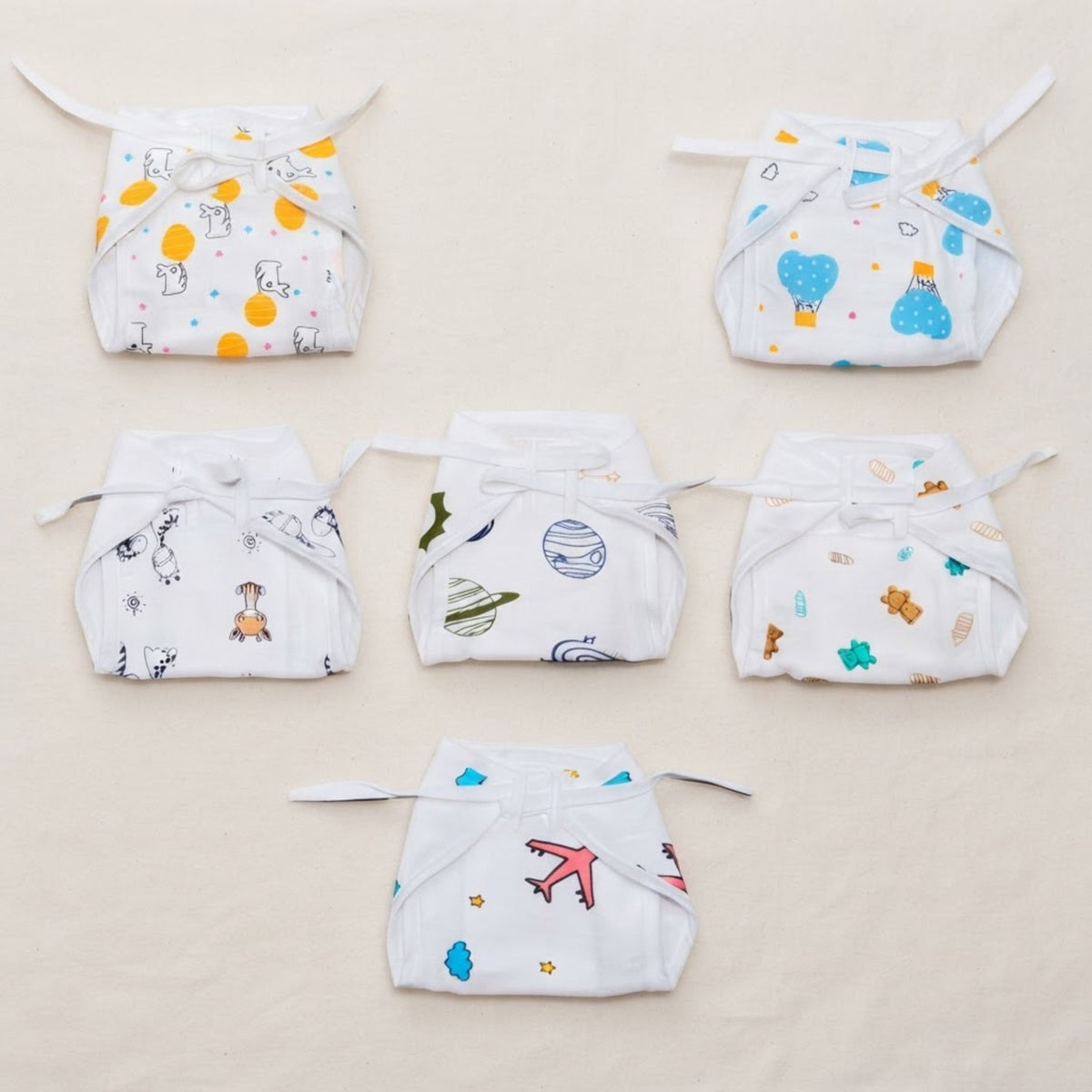 3-Layer Muslin Padded Nappies – Pack of 6, 12 or 24 — product view