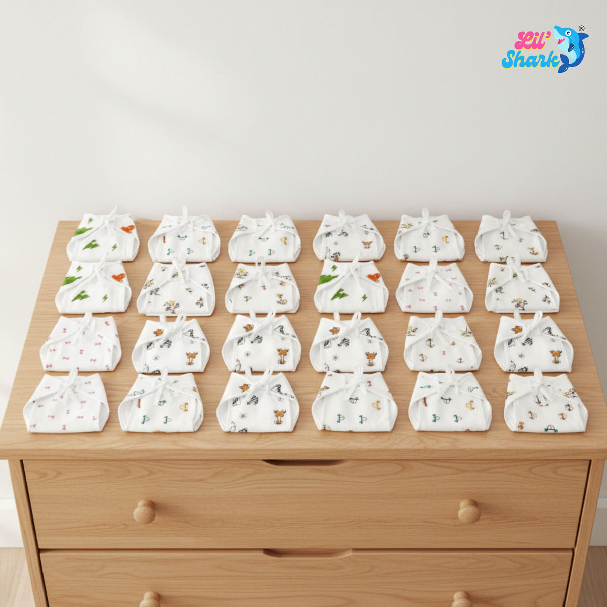 3-Layer Muslin Padded Nappies – Pack of 6, 12 or 24 — product view