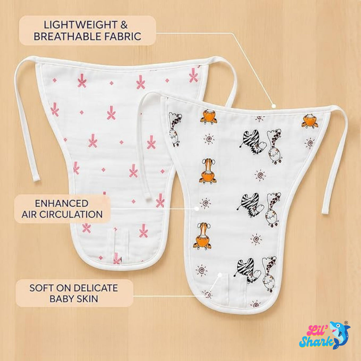 3-Layer Muslin Padded Nappies – Pack of 6, 12 or 24 — product view
