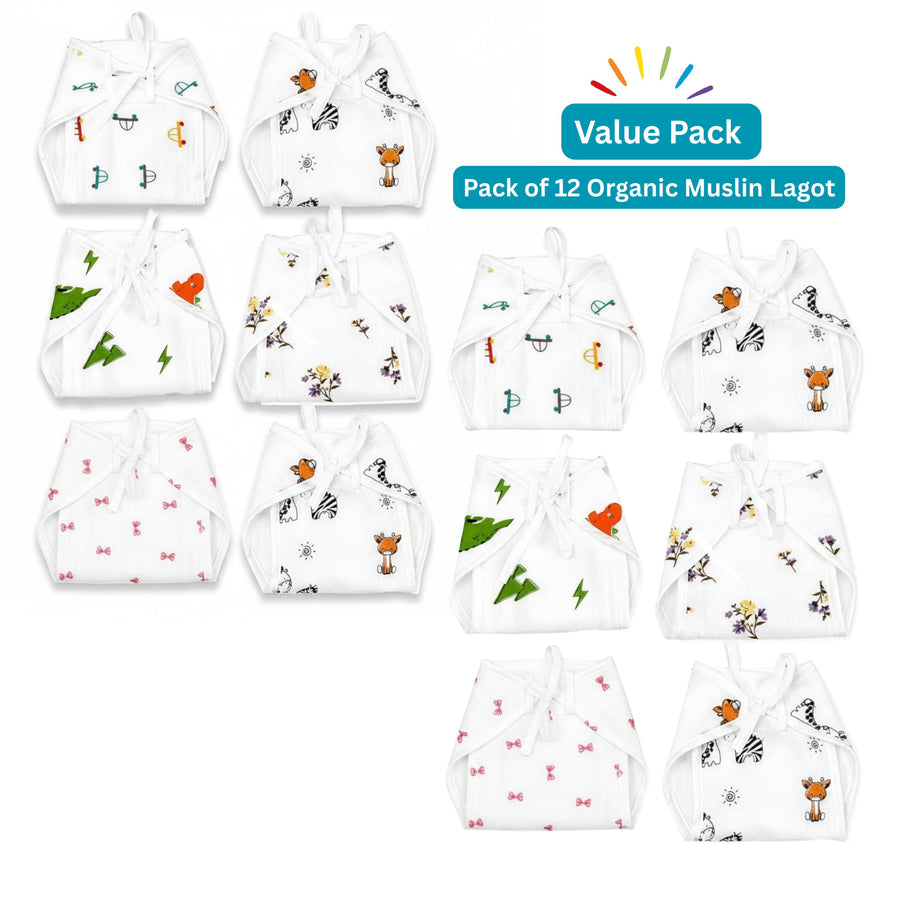 Three-layer muslin padded baby nappies
