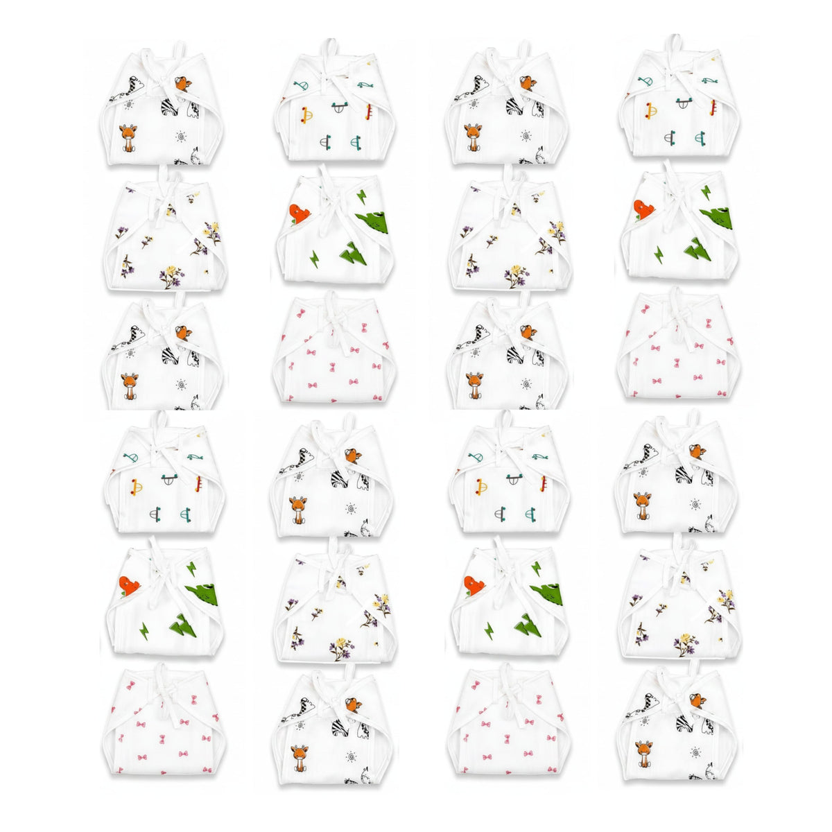 Three-layer muslin padded baby nappies