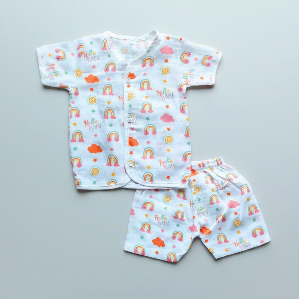 Muslin Front-Open Tops & Shorts – 2 or 4 Outfit Sets — product view