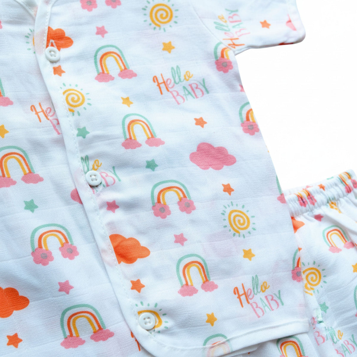 Muslin Front-Open Tops & Shorts – 2 or 4 Outfit Sets — product view