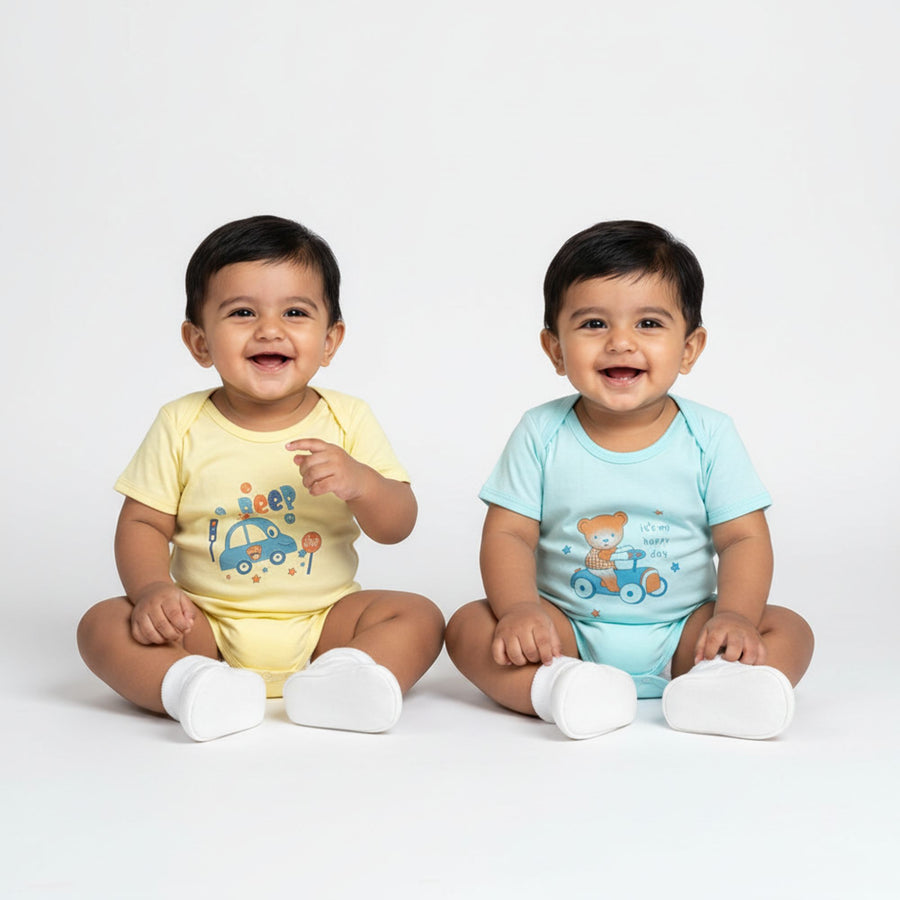 Cotton Baby Romper Bodysuits – Pack of 2 or 3 — product view
