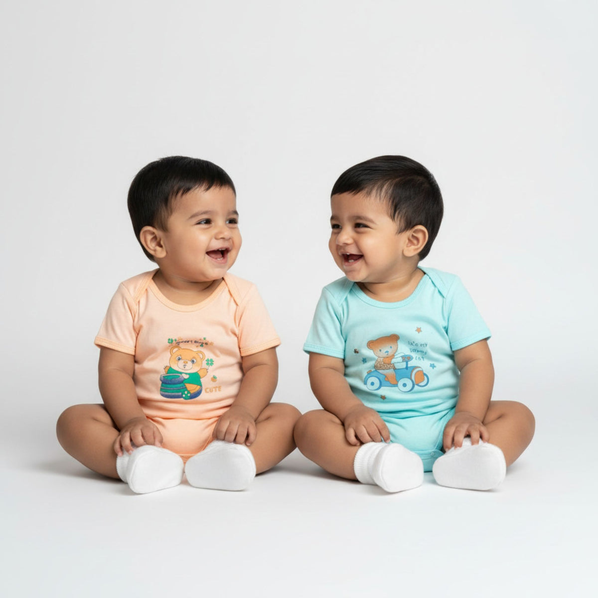 Cotton Baby Romper Bodysuits – Pack of 2 or 3 — product view