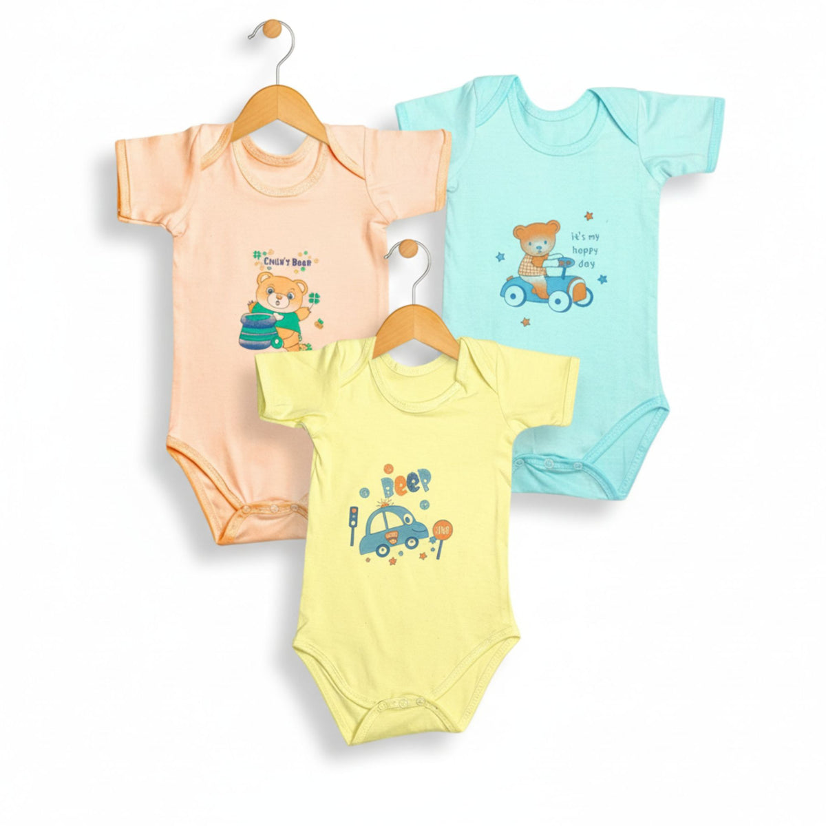 Cotton Baby Romper Bodysuits – Pack of 2 or 3 — product view