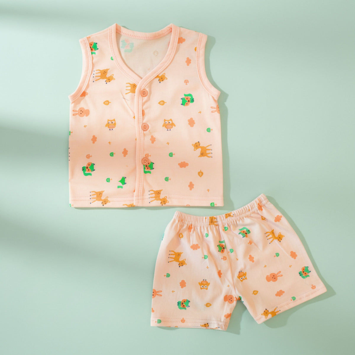 Cotton Sleeveless Vests & Shorts – 2 or 3 Outfit Sets — product view