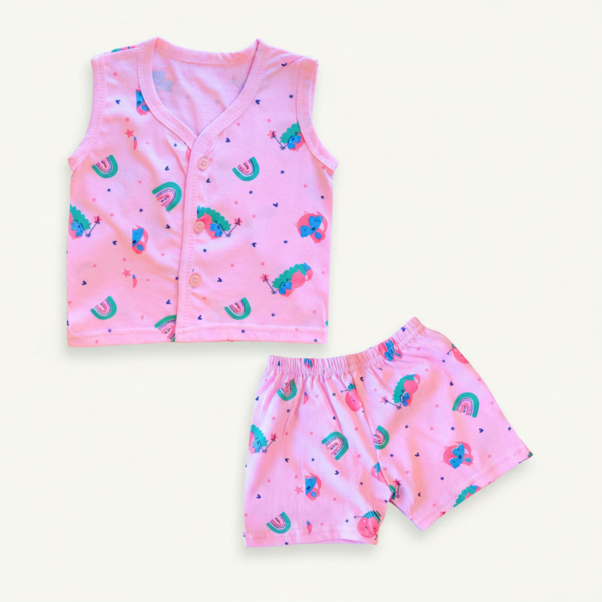 Cotton Sleeveless Vests & Shorts – 2 or 3 Outfit Sets — product view