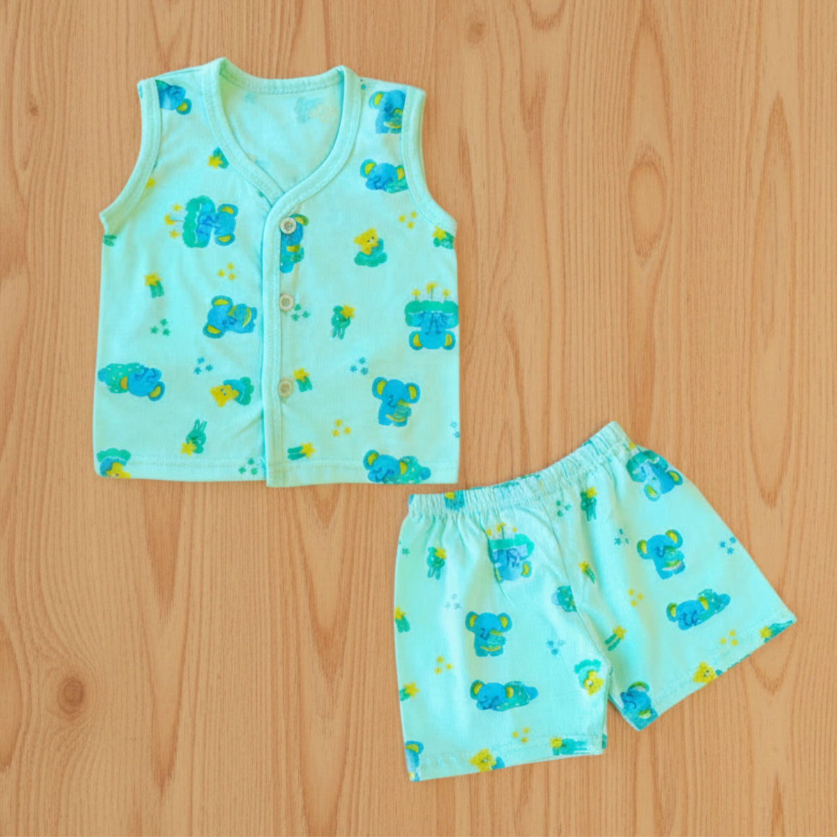 Cotton Sleeveless Vests & Shorts – 2 or 3 Outfit Sets — product view