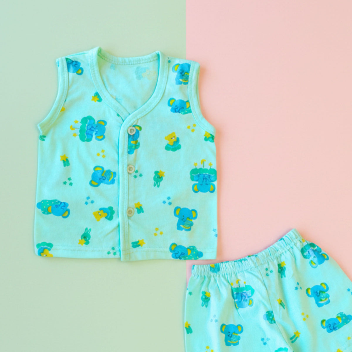 Cotton Sleeveless Vests & Shorts – 2 or 3 Outfit Sets — product view
