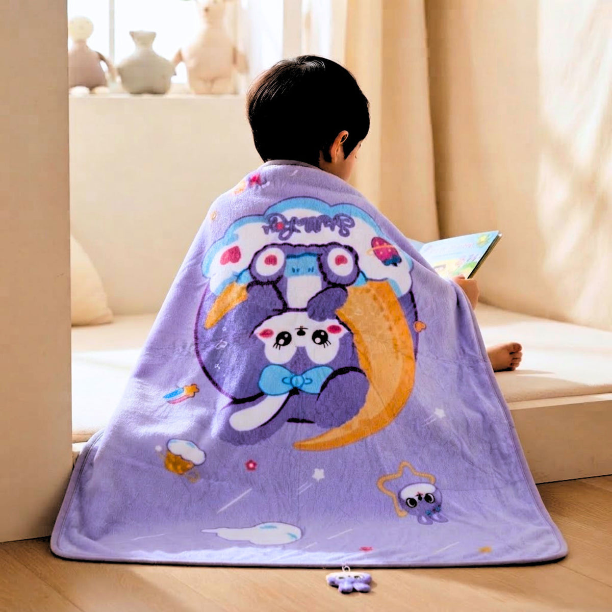 Printed Flannel Baby Blanket – 100 × 140 cm — product view