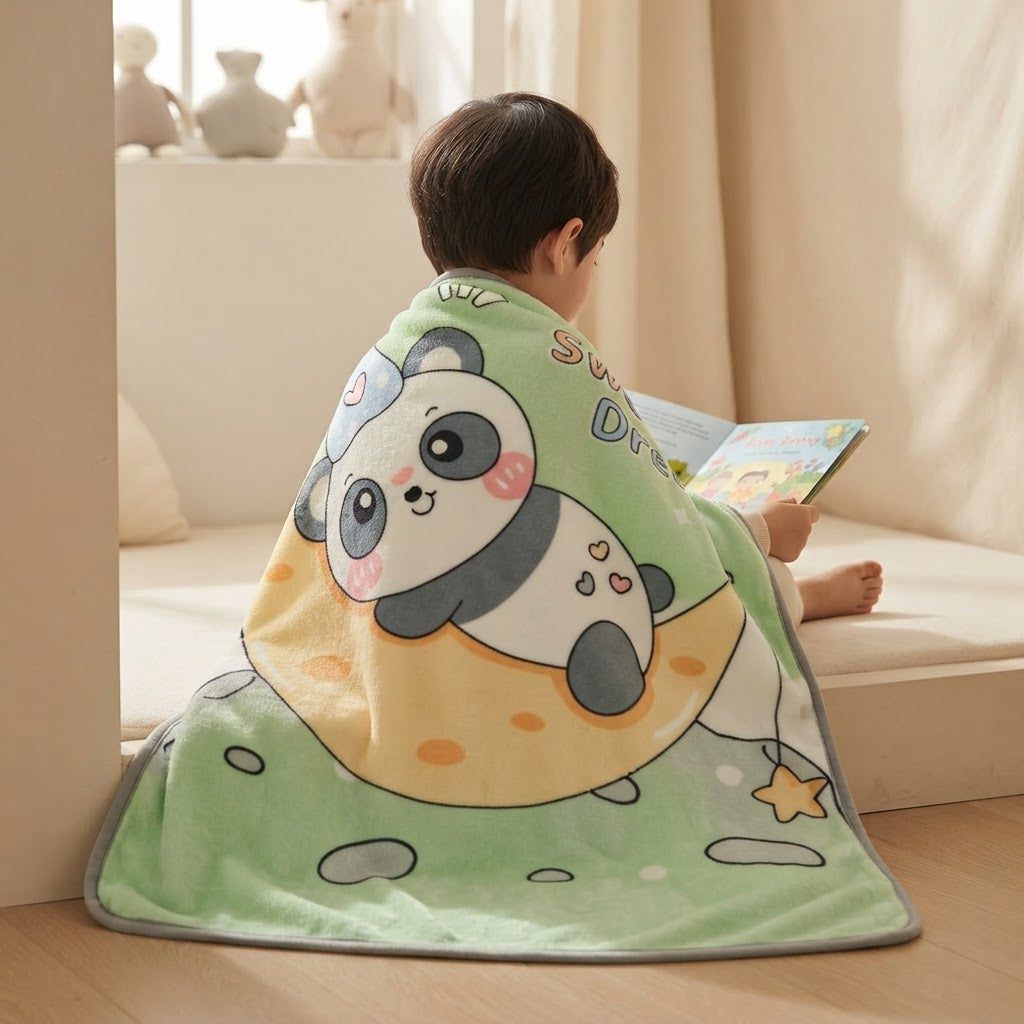 Printed Flannel Baby Blanket – 100 × 140 cm — product view