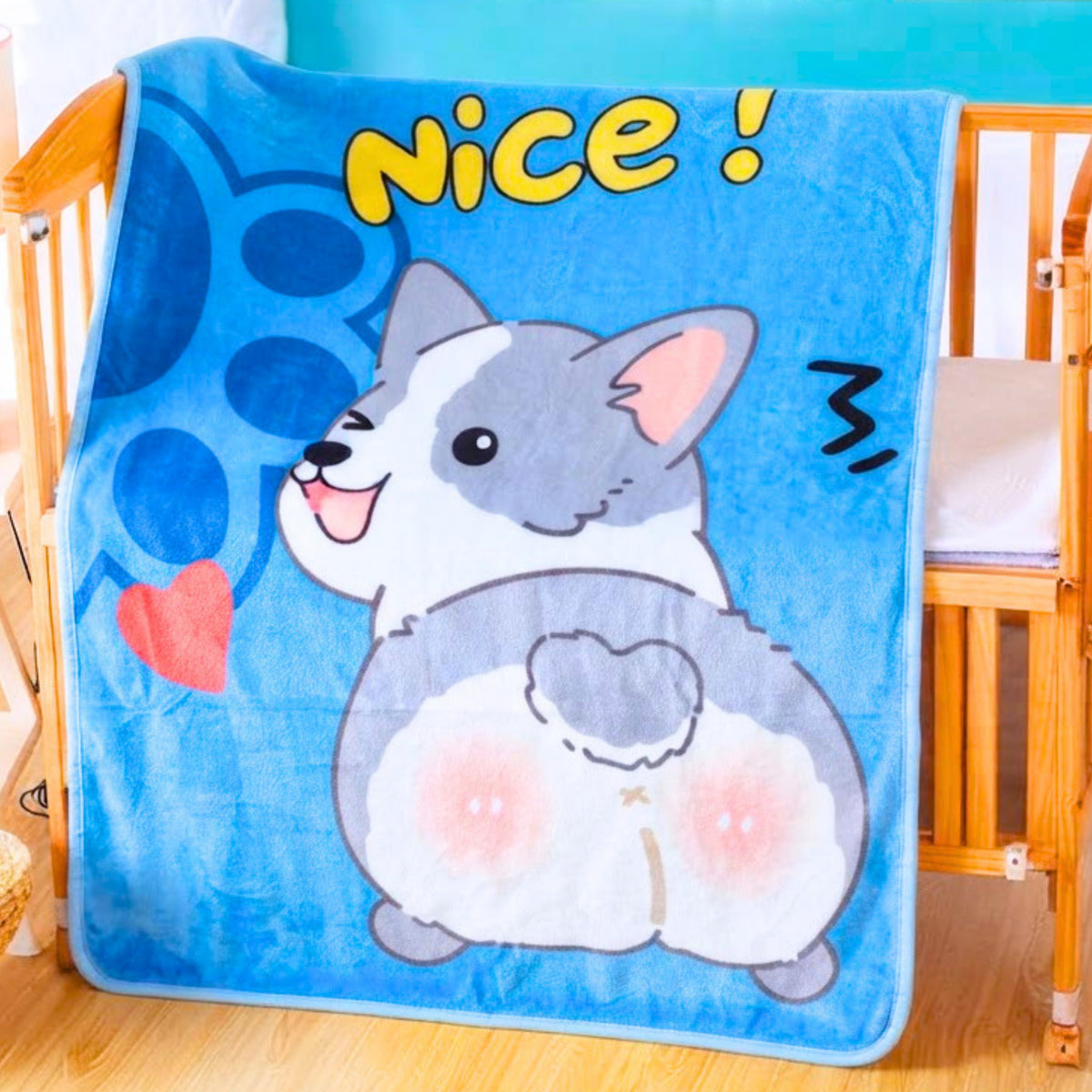 Printed Flannel Baby Blanket – 100 × 140 cm — product view