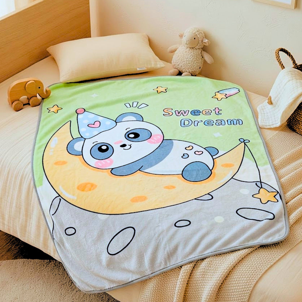 Printed Flannel Baby Blanket – 100 × 140 cm — product view
