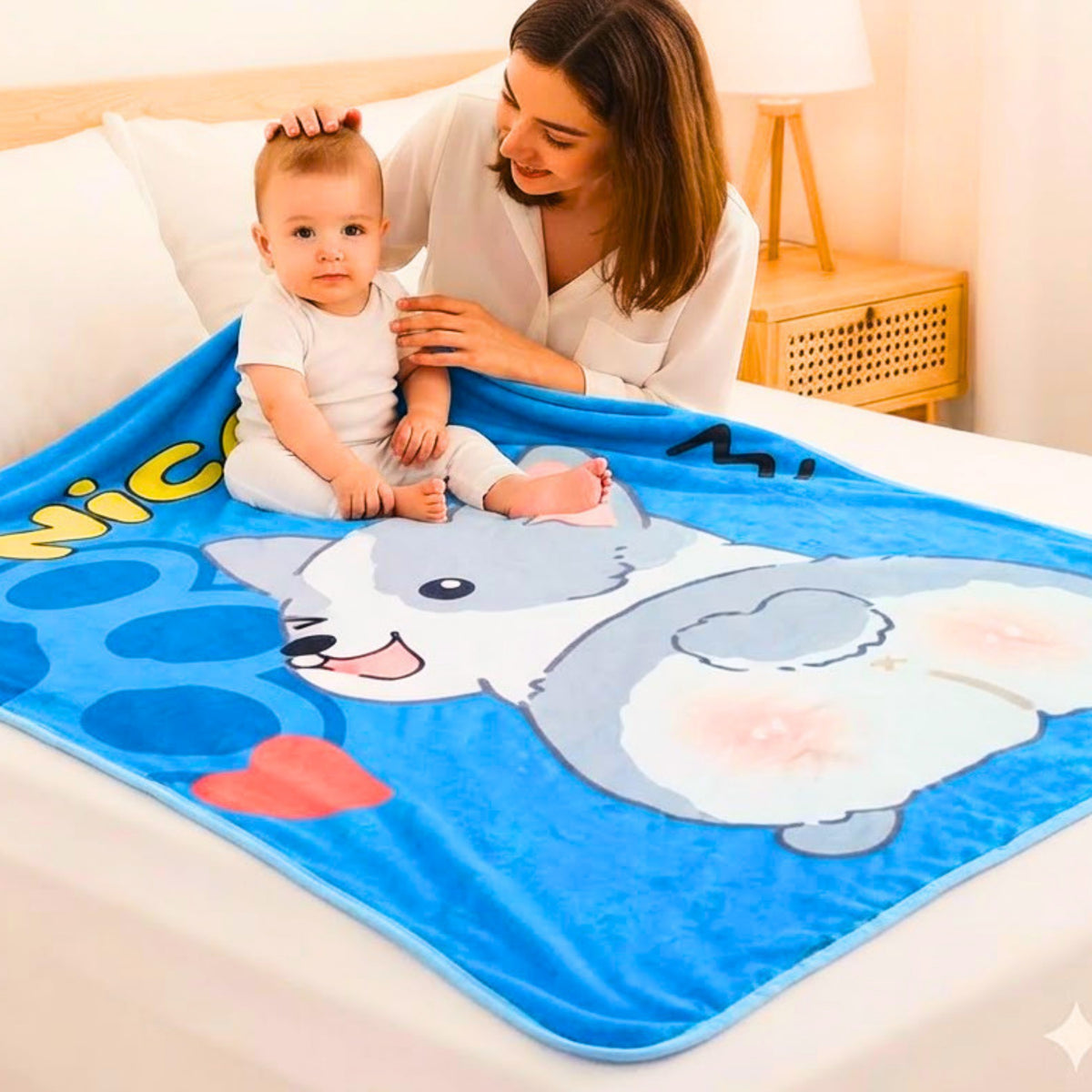 Printed Flannel Baby Blanket – 100 × 140 cm — product view