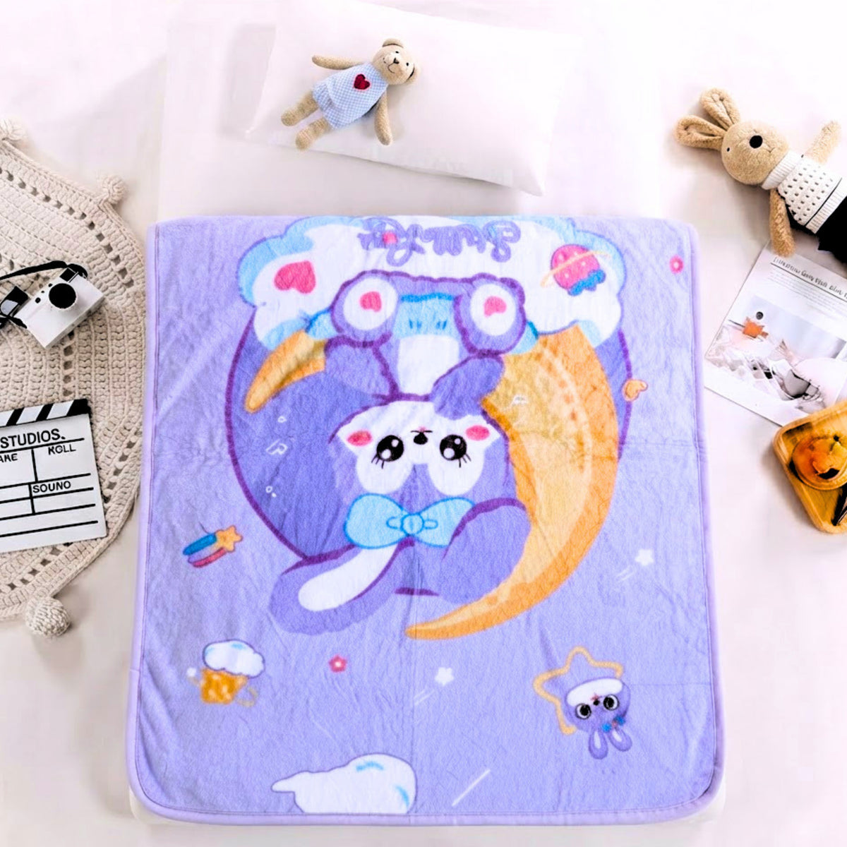 Printed Flannel Baby Blanket – 100 × 140 cm — product view