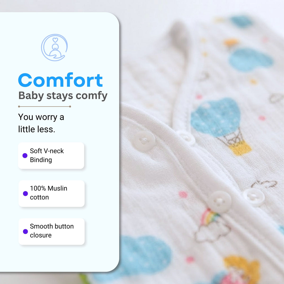 White Muslin Jhablas – Dori, Front-Open & Mixed Packs — product view