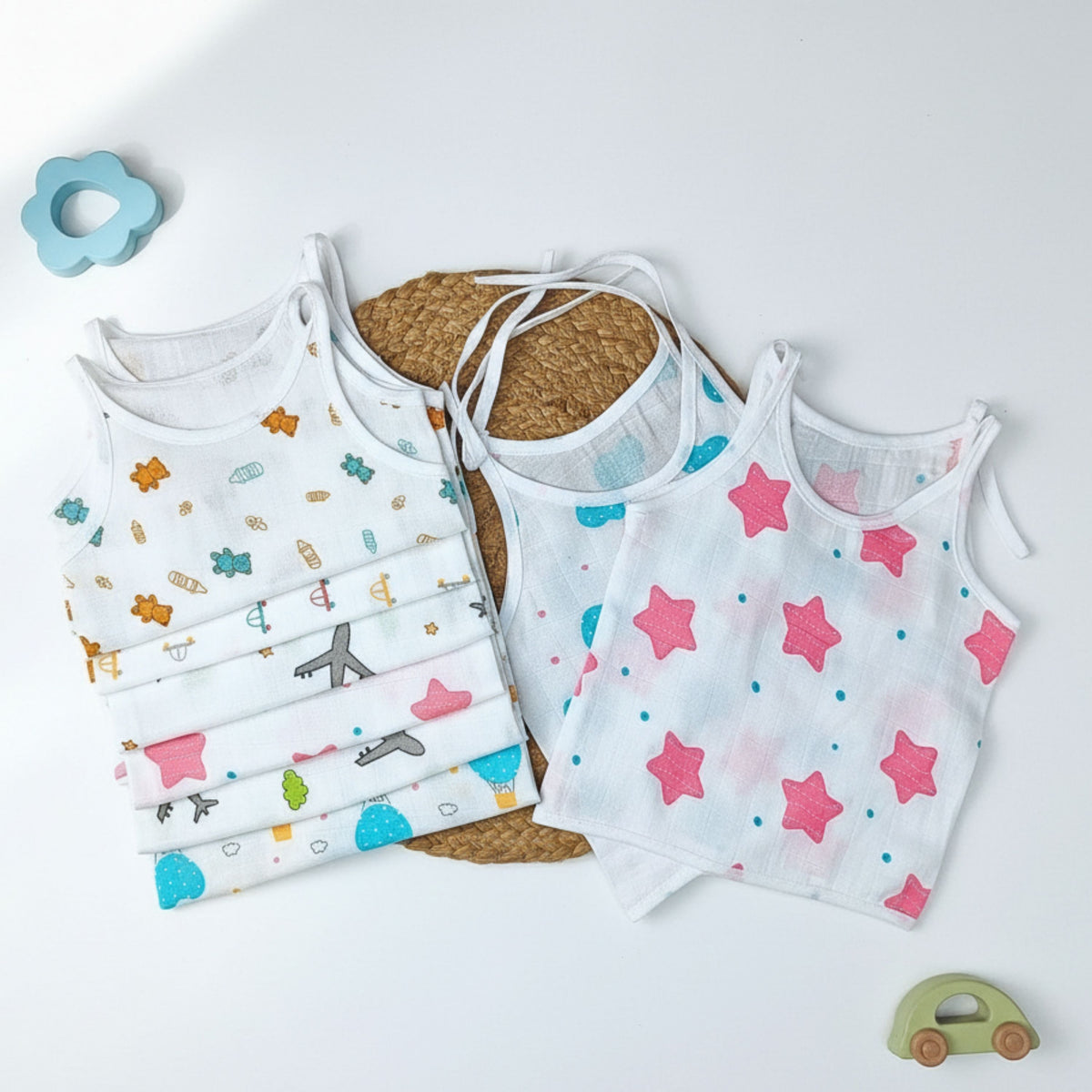 White Muslin Jhablas – Dori, Front-Open & Mixed Packs — product view