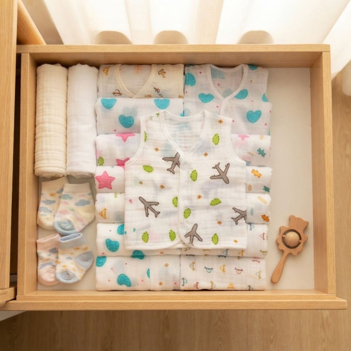 White Muslin Jhablas – Dori, Front-Open & Mixed Packs — product view