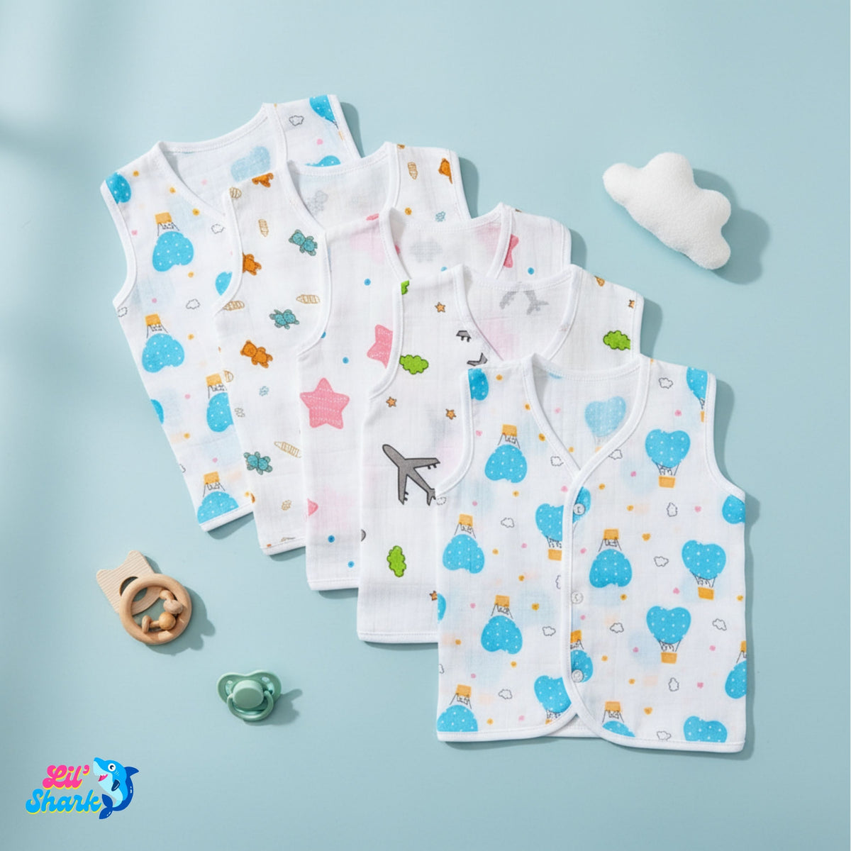 White Muslin Jhablas – Dori, Front-Open & Mixed Packs — product view