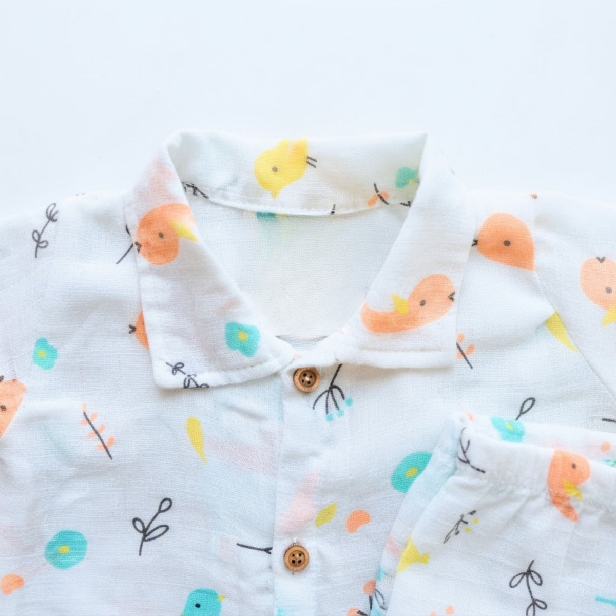 Muslin Collared Shirt & Shorts – Baby Co-ord Sets — product view