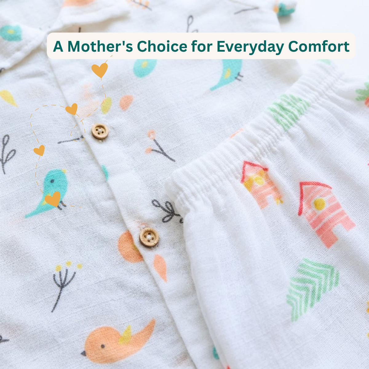 Muslin Collared Shirt & Shorts – Baby Co-ord Sets — product view