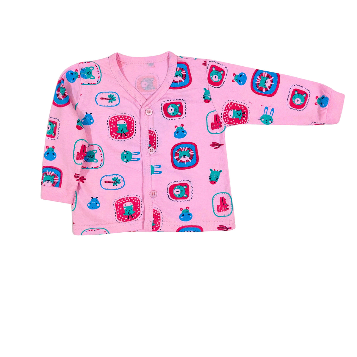 3-Piece Cotton Newborn Set – Jhabla, Pyjama & Cap — product view