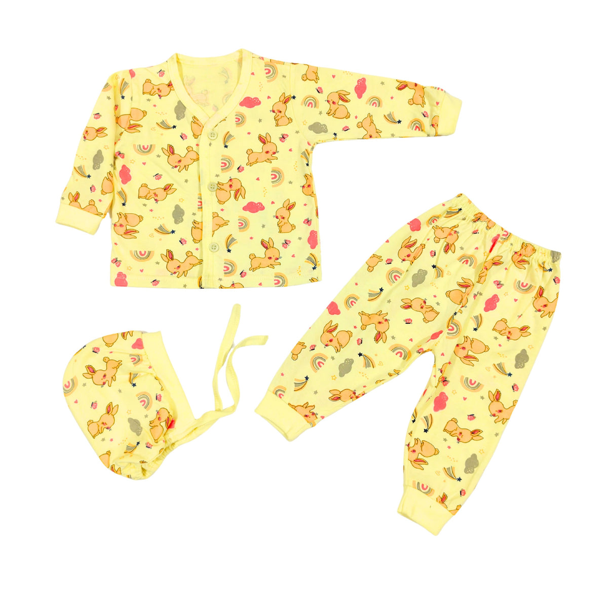 9-Piece Cotton Newborn Set – 3 Complete Outfits — product view