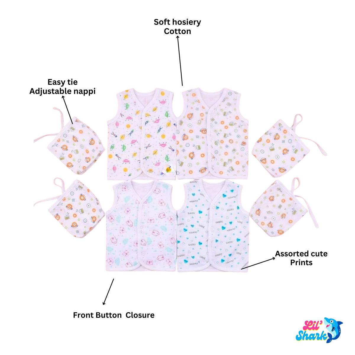 Cotton Jhabla & Langot Sets – Front-Open or Dori — product view