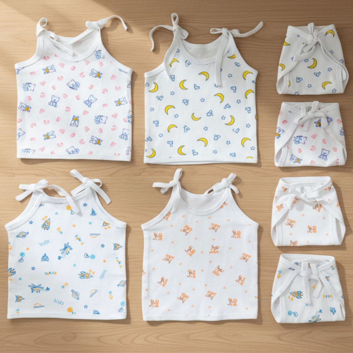 Cotton Jhabla & Langot Sets – Front-Open or Dori — product view