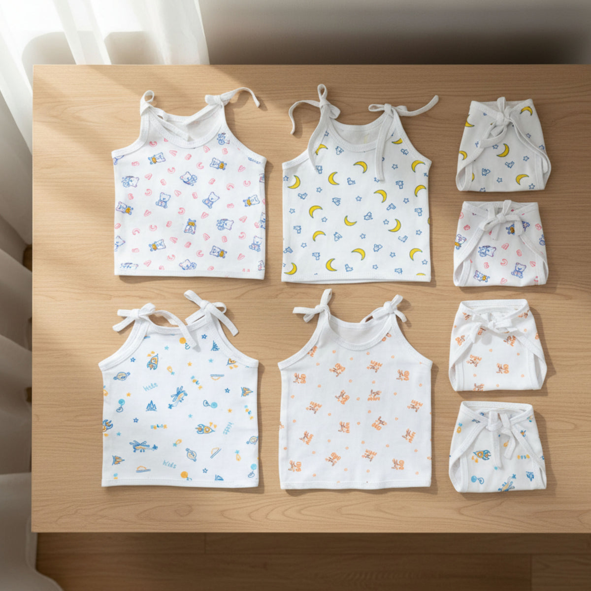 Cotton Jhabla & Langot Sets – Front-Open or Dori — product view