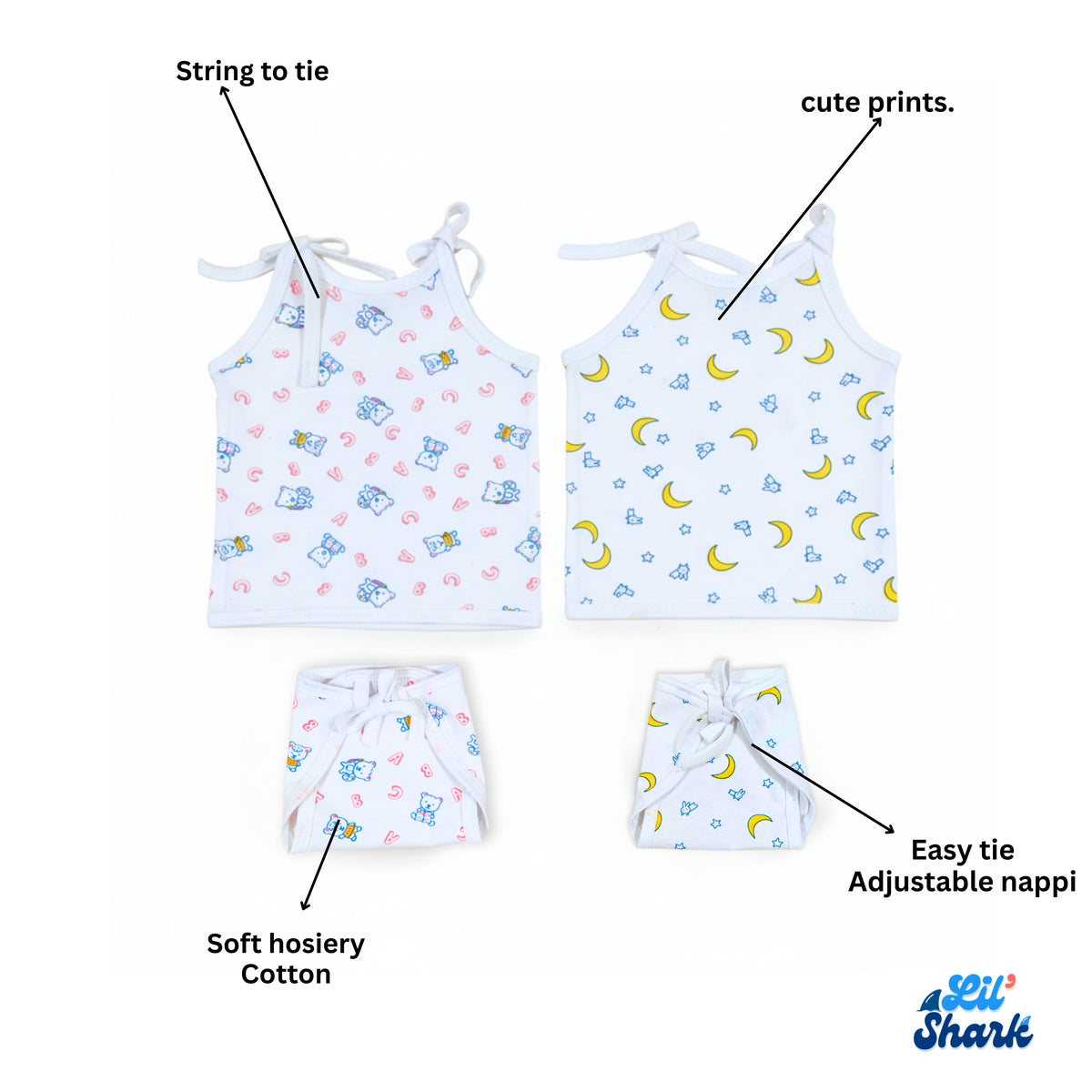 Cotton baby jhablas and cloth langots